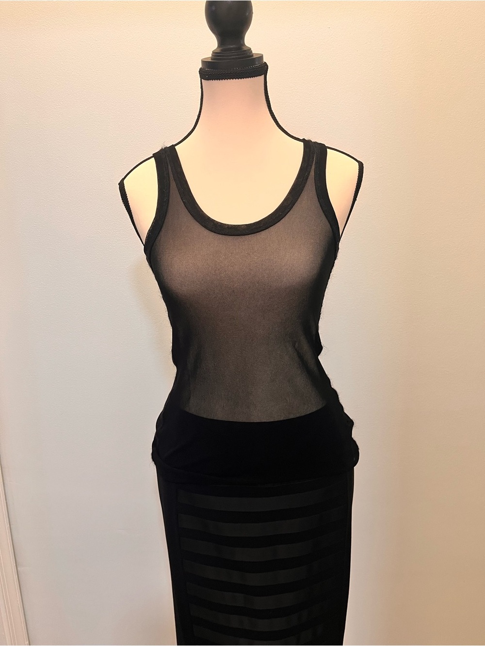Jean Paul Gaultier Sheer Black Mesh Tank